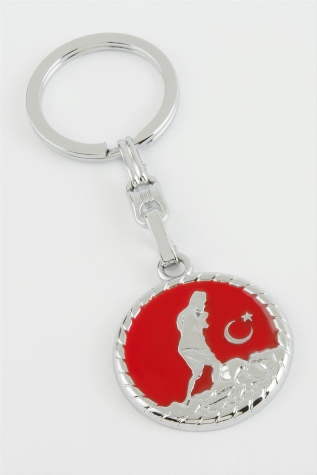 Atatürk - 509 - Metal Anahtarlık - Spt-gld - Gümüş Rengi