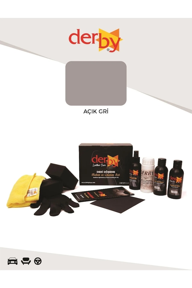 Derby Açık Gri Oto Torpido Plastik Trim Aksam Boyama 4 Lü Set