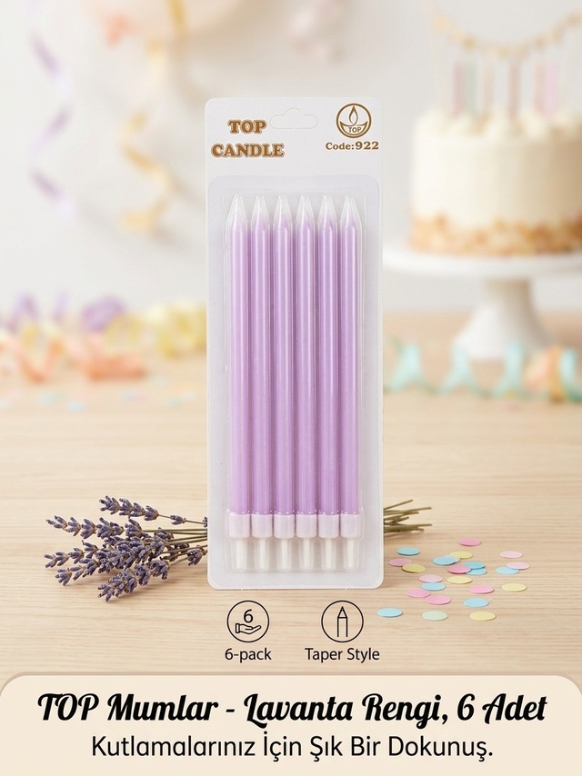 Top Candle Pasta Mumu 6 Adet Doğum Günü Ve Parti Kutlama Seti No:4
