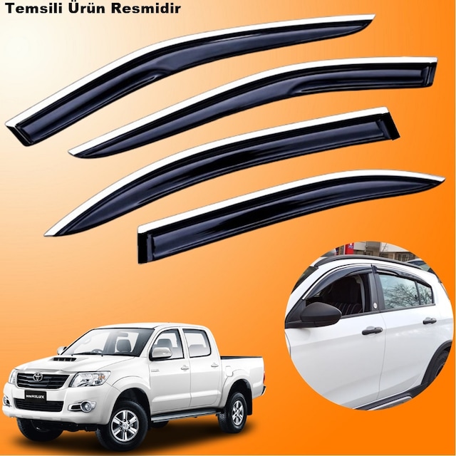 Toyota Hilux Krom Cam Rüzgarlığı Abs Nikelajlı Krom Mügen Cam Rüzgarlığı 2009-2015 Arası 4 Parça