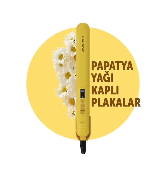 Grundig HS 7033 Botanika Papatya Yağı Kaplı Plakalı İyonik Saç Düzleştirici