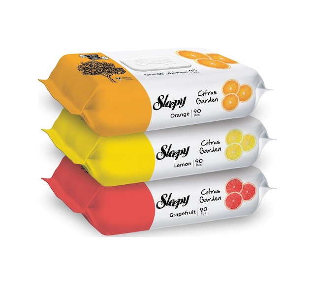 Sleepy Citrus Garden Islak Bebek Havlusu 12 x 90 Adet