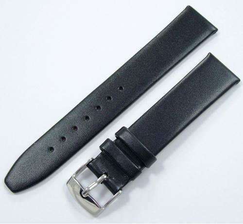 Bizon 18Mm Siyah Deri Saat Kayışı Dikişsiz Klasik Saat Kordonu Kü (326617049)