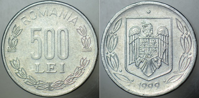 Romanya 500 Ley 1999.
