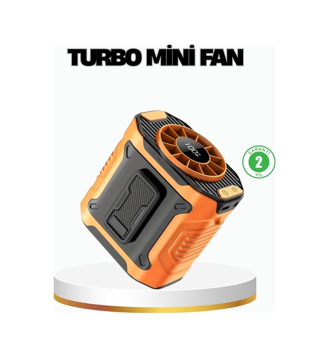 Turbo - 797 - Mini Tnabilir Fan 100 Kademeli Dijital Hız Kontrolü Ve Type-c - Glblseme - Şarj Kopya