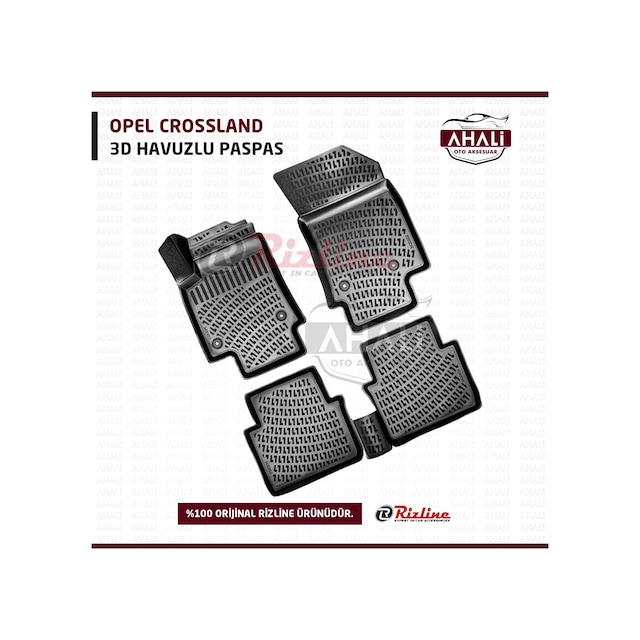 Rizline Opel Crossland 3D Havuzlu Paspas+Araç Kokusu