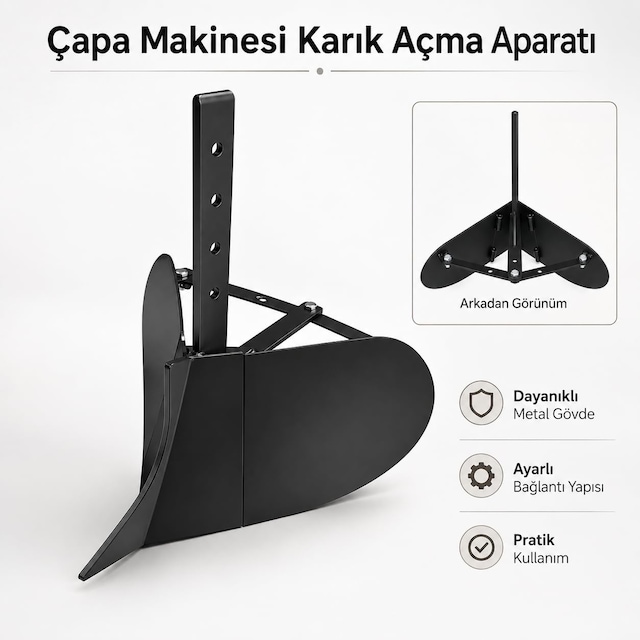 Çapa Makinesi Makinası Karık Arık Ark Açma Aparatı Pulluğu Su Yolu Açma Bahçe Toprak Sürme Pulluk