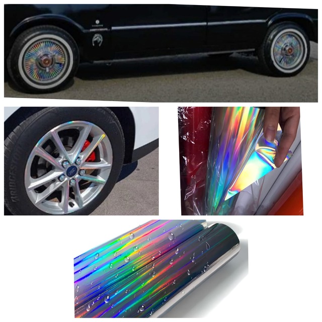 Hologram Gökkuşağı Araç Motosiklet Kaplama Folyosu 50cm X 3 Metre