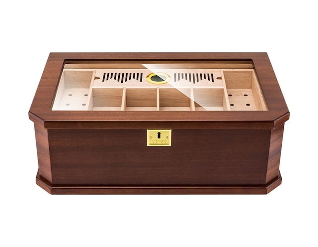 Lubinski New Cedar Camlı Tepsili Puro Kutusu Humidor Kahve 100s