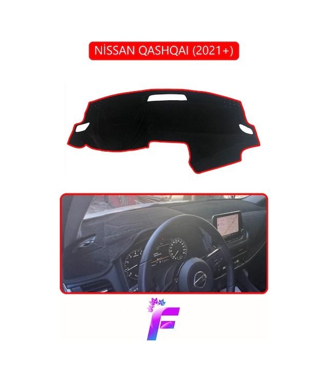 Nissan Qashqaı 2021+ Uyumlu Torpido Örtüsü Yansıma Önleyici Tam Koruma Kolay Montaj H69 Torpido Halısı