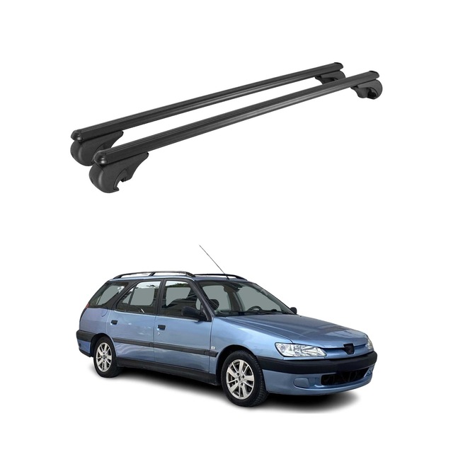 Peugeot 306 Station Wagon 1997-2001 Arası Uyumlu Port Bagaj Taşıyıcı Ara Atkı Alüminyum Siyah 2 Parça