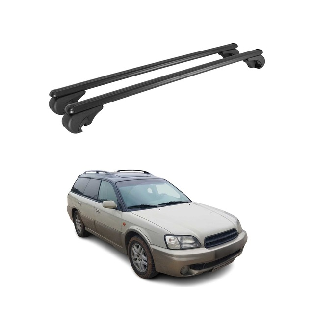 Subaru Outback Iı 1999-2004 Arası Uyumlu Port Bagaj Taşıyıcı Ara Atkı Alüminyum Siyah 2 Parça