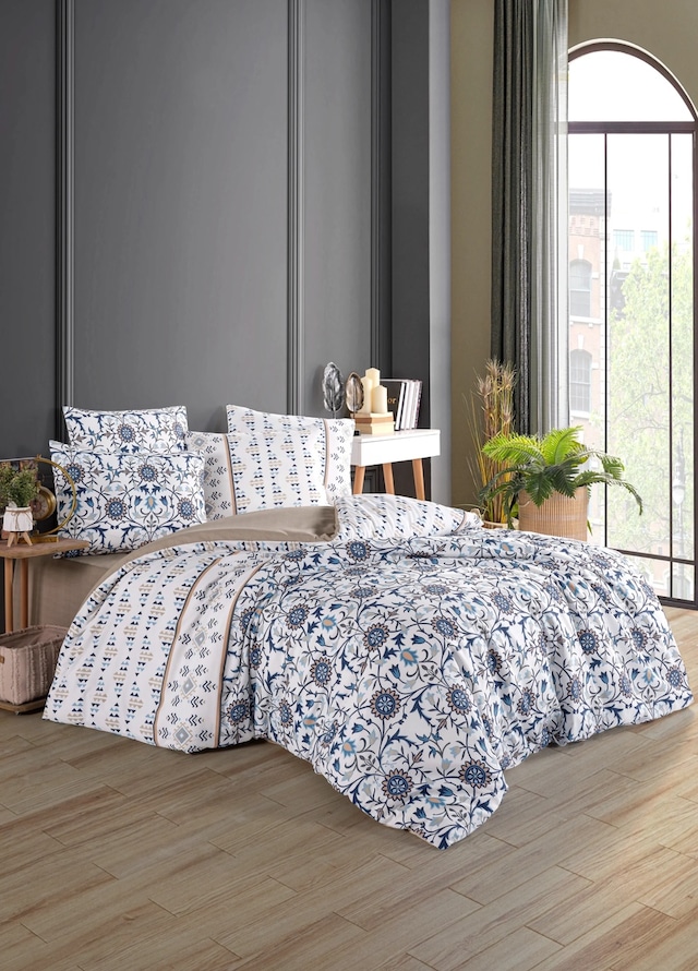 %100 Pamuk Evnur Vip Series Nevresim Takımı Çift Kişilik Kutulu Set Pırıl