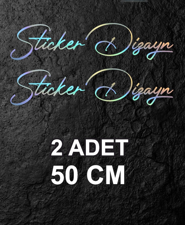 Kişiye Özel Yazı Sticker, Ad Soyad Sticker, İsim Soyisim Sticker, Araba Oto Motosiklet Sticker 02513 50 Cm