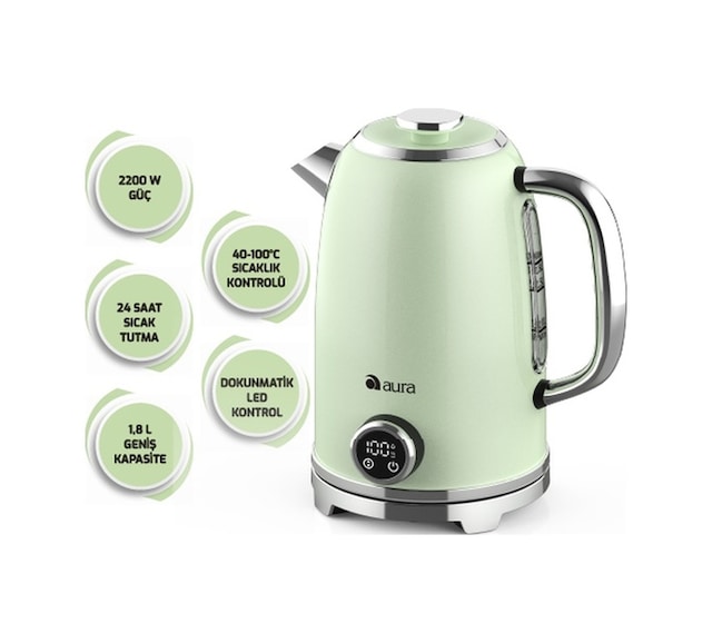 Aura AU11003Y Retro Kettle Mint