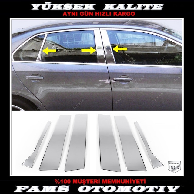 Vw Jetta Krom Kapı Direk Seti 6 Prç 2005-2010 Arası P.Çelik