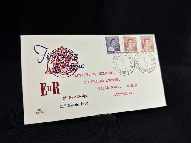 Eıır 1962 Kraliçe Elizabeth Pullu Avustralya İlk Gün Zarfı Fdc Captain W. Wilding Postalanmış Teşhir Ürün