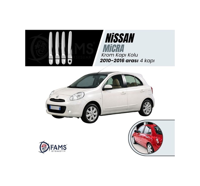 Nissan Micra Krom Kapı Kolu 4 Kapı 2010-2016 Arası