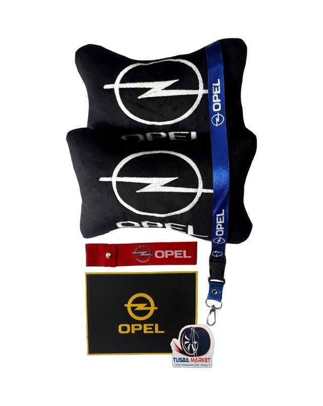 Opel Nakışlı Siyah Seyahat Araç Oto Boyun Yastık / Opel Araba Aksesuar