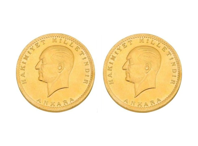 2 Adet Eski Tarihli Ata Lira Cumhuriyet Altını