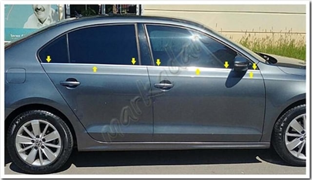 Vw Jetta Krom Cam Çıtası 2011 Sonrası 6 Parça Paslanmaz Çelik