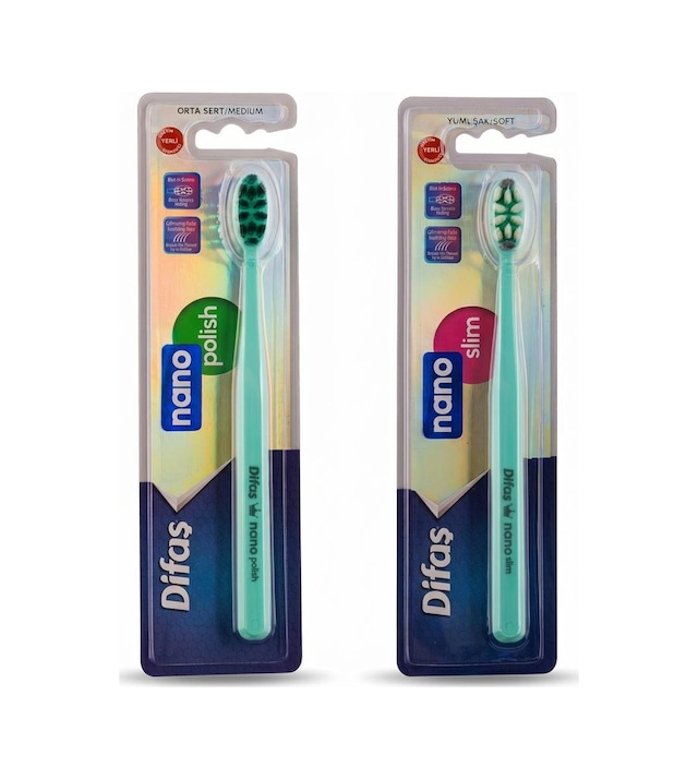 Difaş Nano Polish Ve Nano Slim Diş Fırçası Seti