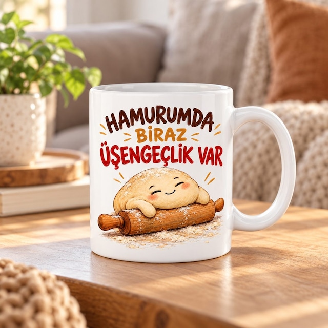 Tatlı Tembel Tasarımlı Porselen Kupa - Model 872