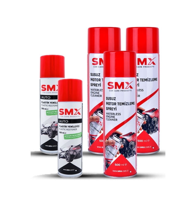 Susuz Motor Temizleme 500 Ml 3 Adet + Tampon Ve Plastik Yenileyici 300 Ml 2 Adet