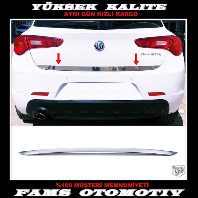 Alfa Romeo Giulietta Paslanmaz Krom Bagaj Alt Çıta 2010 Üzeri