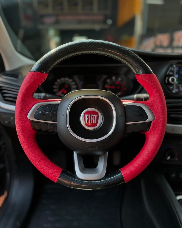 Fiat Egea Araca Özel Direksiyon Kılıfı 5d Kristal Karbon Soft Nokta