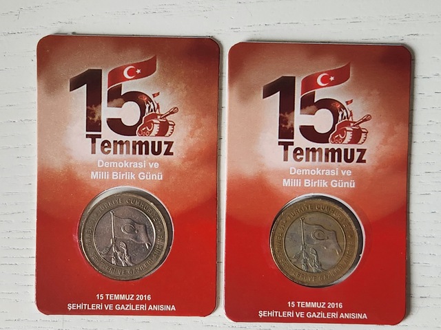 Edi Antik 15 Temmuz 2016 Demokrasi Ve Milli Birlik Günü Hatıra Para 2 Adet