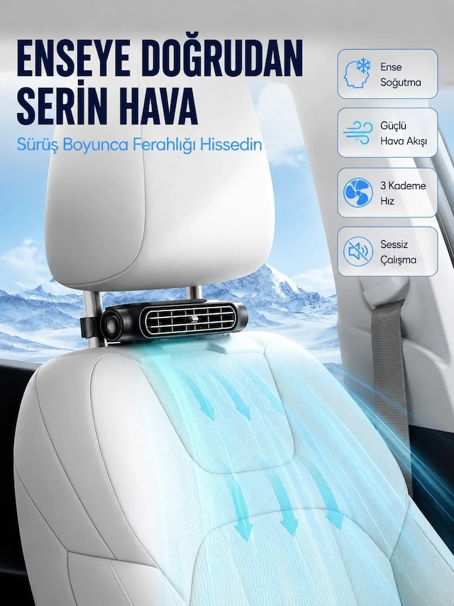 Ers Araç İçi Boyun Serinletme Fanı Usb-c Şarjlı Güçlü Hava Akışlı Soğutucu