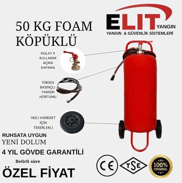 Yangın Söndürme Tüpü 50 Kg Foam Köpüklü Arabalı - 738585115