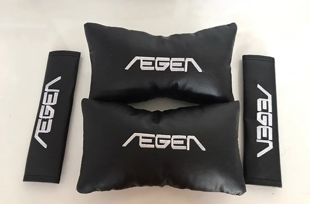 Fiat Egea Nakışlı Deri 1 Çift Boyun Yastık Ve 1 Çift Kemer Pedi