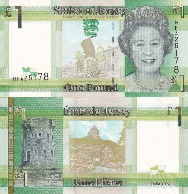 Jersey 1 Pound " Kraliçe Elizabeth " Yabancı Kağıt Para Çil Unc Koleksiyon Para