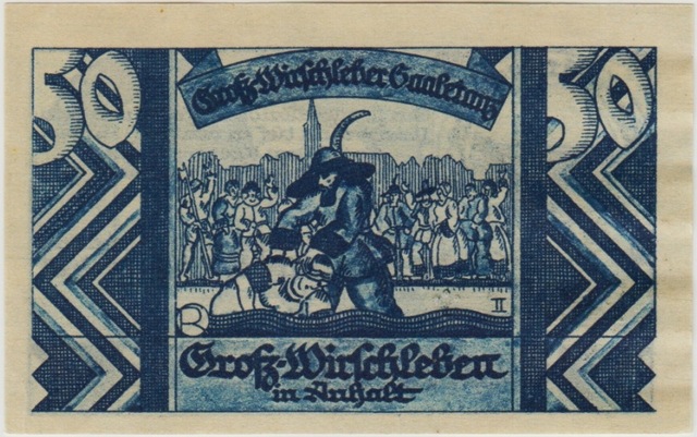 Almanya 50 Pfennig 1921 Notgeld-grosswirschleben Şehri. Çil.