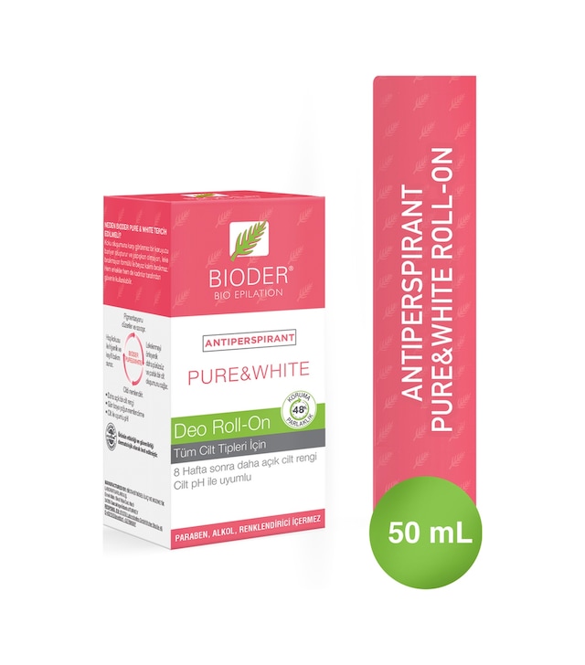 Bioder Pure & White Roll - On 50 ml Antiperspirant Terleme - Kol Altı Beyazlatıcı Mucizevi Etki