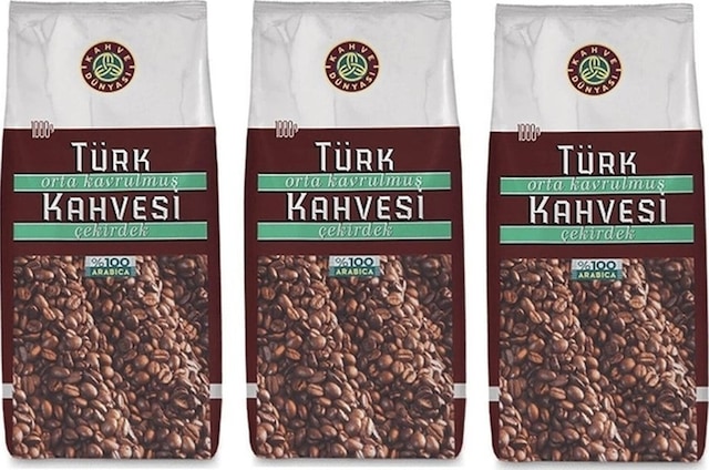 Kahve Dünyası Orta Kavrulmuş Çekirdek Türk Kahvesi 3 x 1 KG