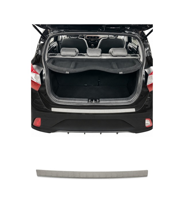 Hyundai I10 Iıı Hatchback 2020-2025 Uyumlu Krom Arka Tampon Eşiği Paslanmaz Çelik Taşlı Mat