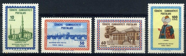 EDİRNE'nin FETHİ,1963,4 Pul Damgasız,ASB-5013 Teşhir Ürün