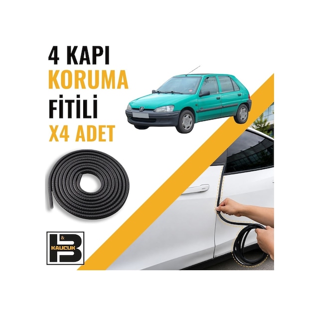 Peugeot 106 Kapı Koruma Fitili-4 Kapı-siyah-bm2508