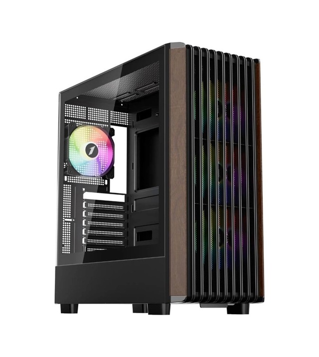 1ST PLAYER WD5 3.1 4X12CM FAN ATX ARGB Black Tempered Glass 750W PSU 80+ Silver