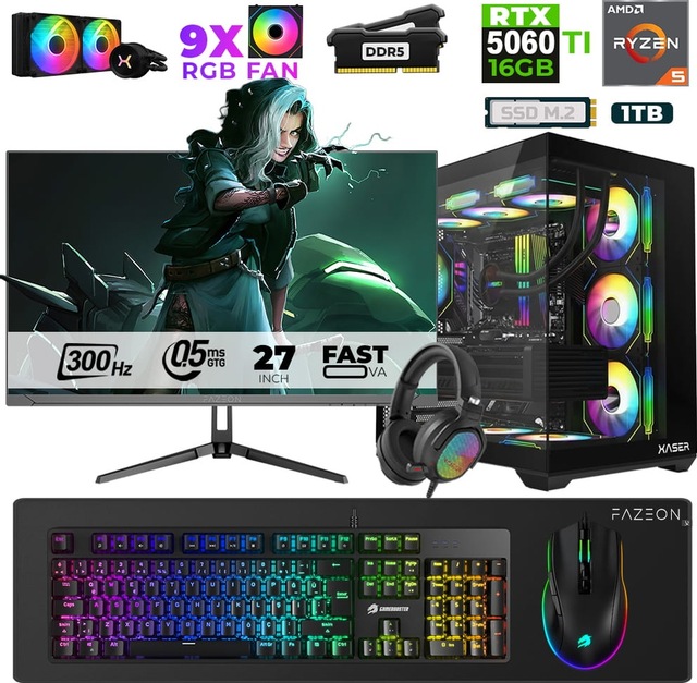 Xaser Star X350 R5-7500F 32 GB 1 TB M.2 NVMe SSD 16 GB RTX5060Ti 27" Free Dos Dizüstü Bilgisayar