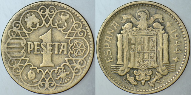 İspanya 1 Peseta 1944. 08001189