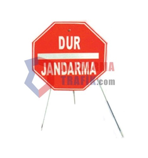 Seyyar Ayaklı Dur Jandarma Levhası