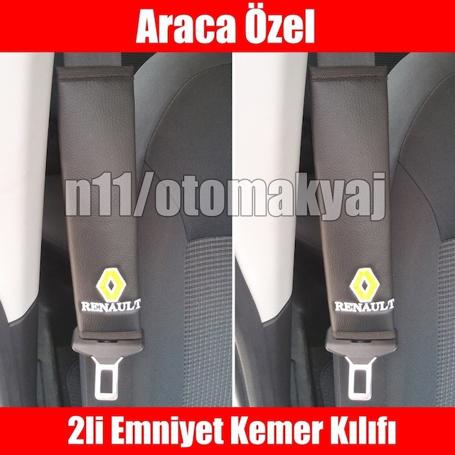 Renault Symbol Oto Koltuk Deri Emniyet Kemer Aksesuar Kılıfı