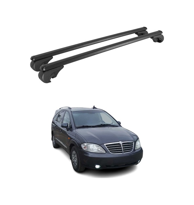 Ssangyong Rodius I 2004-2012 Arası Uyumlu Port Bagaj Taşıyıcı Ara Atkı Alüminyum Siyah 2 Parça