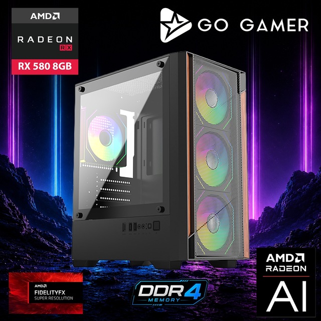 Go Gamer E138 Core i3-14100F RX 580 16GB RAM 1TB SSD