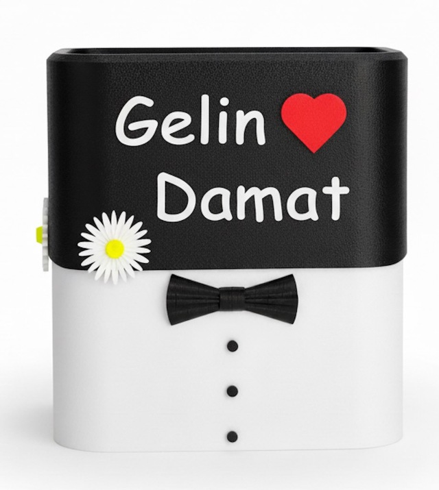 Mottopi Zarf Ve Takı Sandığı, Düğün Nişan Kutusu, İsme Özel, Çiçek Desenli, Kendinden Kilitli,altın Para Hediye Kutusu