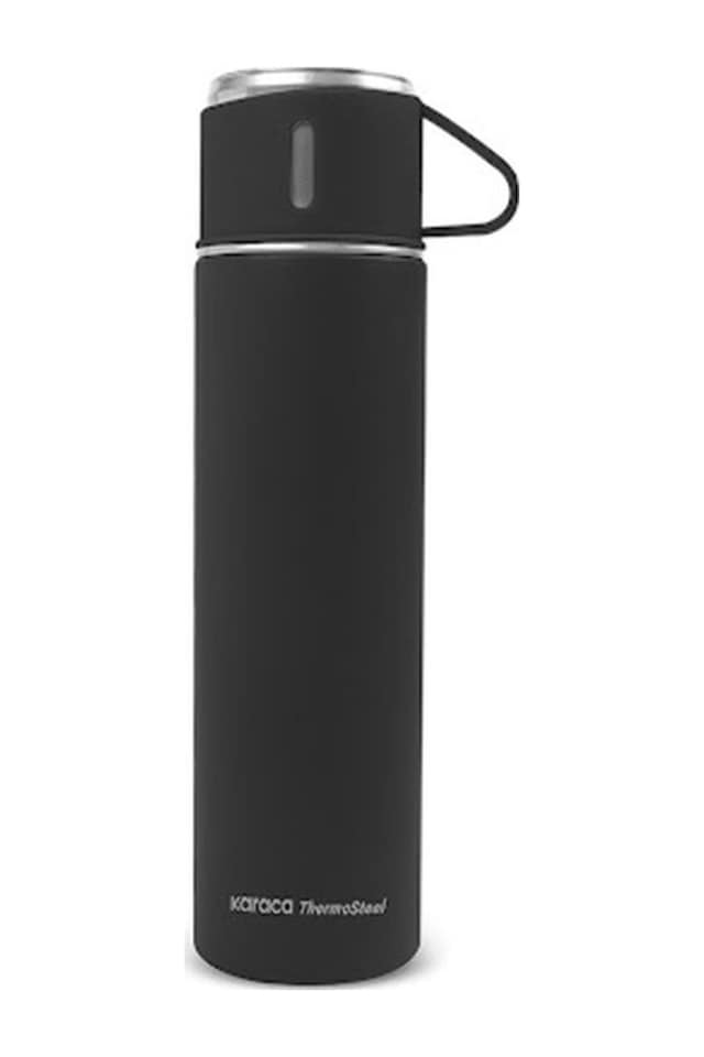 Karaca Thermosteel Nature Bardaklı Çelik Sızdırmaz Termos Siyah 550 ml